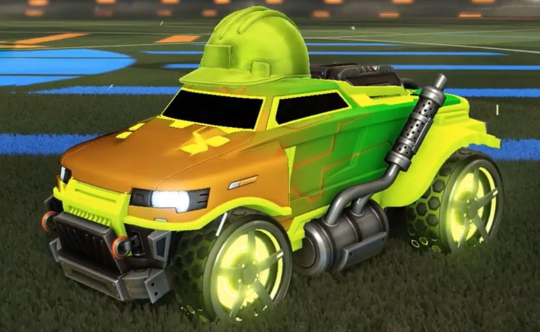 Rocket league Road Hog Lime design with Gripstride HX,Mainframe,Hard Hat