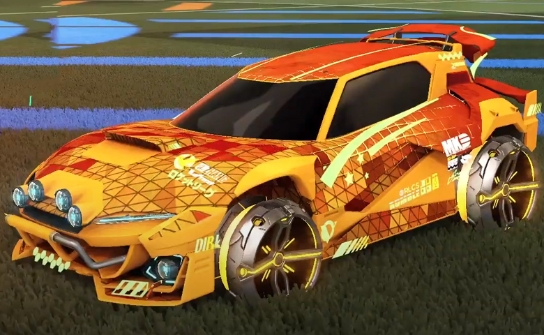 Rocket league Mudcat GXT Orange design with Philoscope III,Trigon