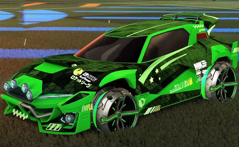 Rocket league Mudcat GXT Forest Green design with Philoscope III,Trigon