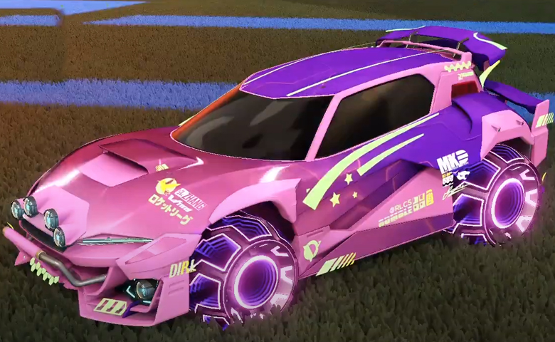 Rocket league Mudcat GXT Pink design with DRN,Mainframe