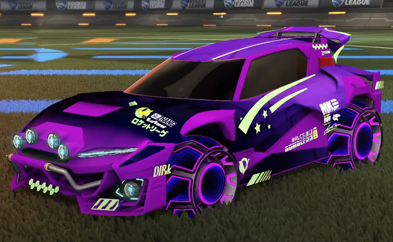 Rocket league Mudcat GXT Purple design with Purple ,Mainframe