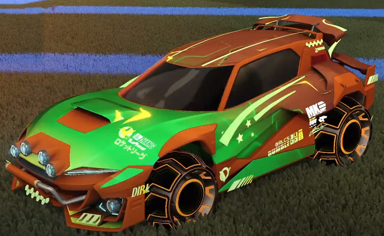 Rocket league Mudcat GXT Burnt Sienna design with DRN,Mainframe