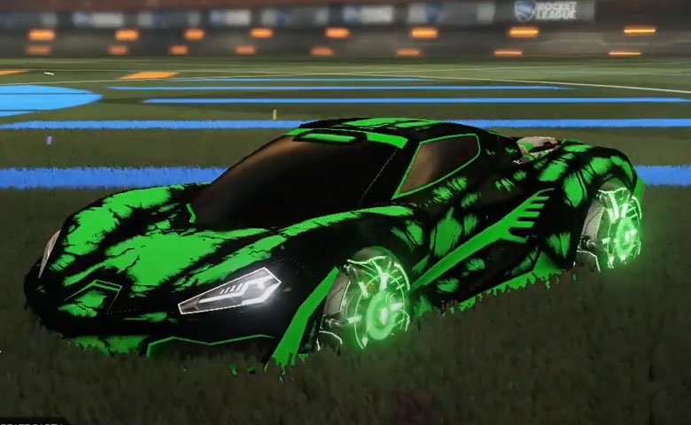 Rocket league Cyclone Forest Green design with Ranjin,Biomass