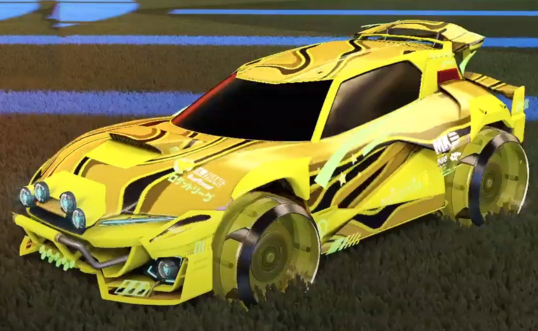 Rocket league Mudcat GXT Saffron design with Irradiator,Hydro Paint