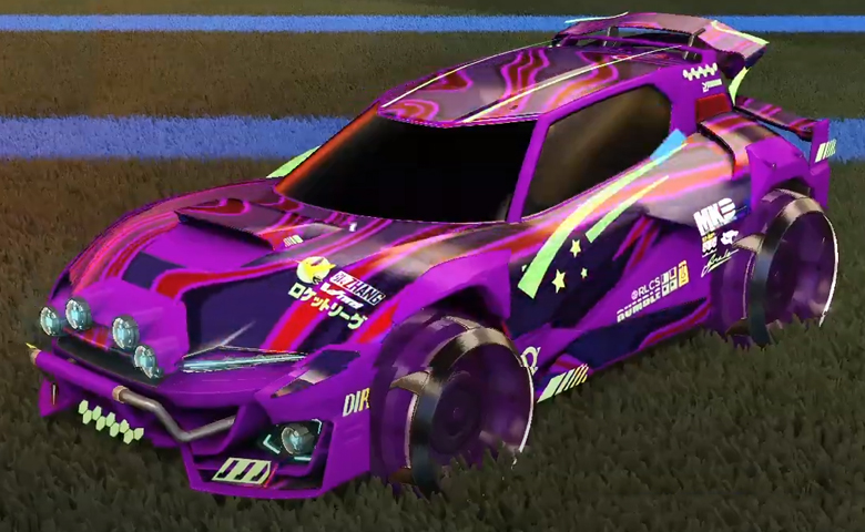 Rocket league Mudcat GXT Purple design with Irradiator,Hydro Paint