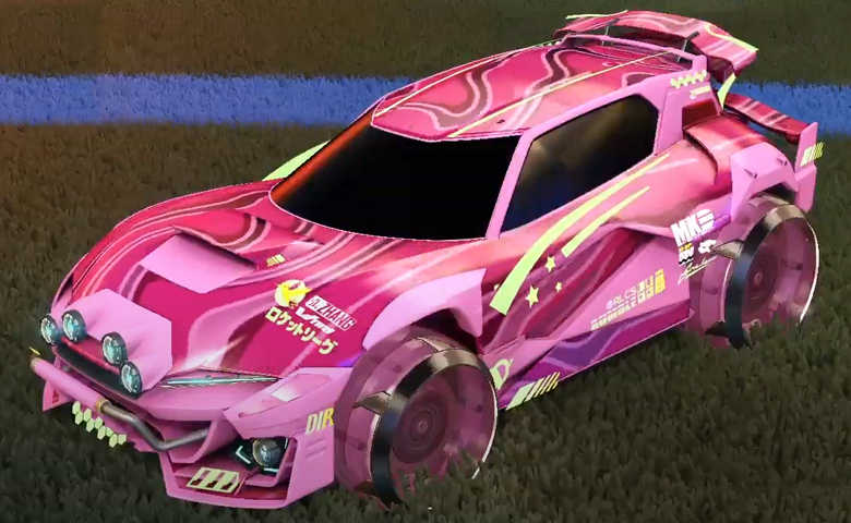 Rocket league Mudcat GXT Pink design with Irradiator,Hydro Paint