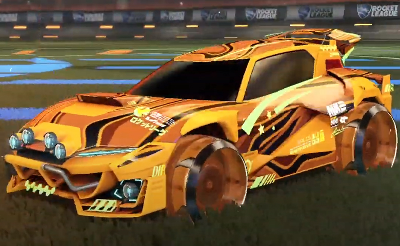 Rocket league Mudcat GXT Orange design with Irradiator,Hydro Paint