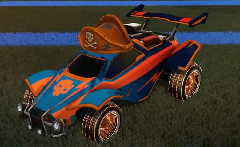 Rocket league Octane Burnt Sienna design with Troublemaker IV,Kilowatt,Pirate's Hat