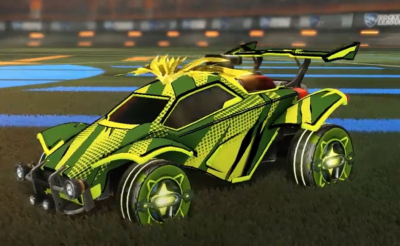 Rocket league Octane Lime design with Teller,Ripped Comic,Phoenix Wings III