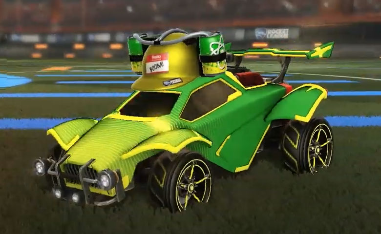 Rocket league Octane Saffron design with FSL,Future Shock,Drink Helmet