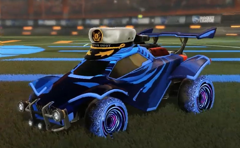 Rocket league Octane Cobalt design with Hypnotik,Storm Watch,Captain's Hat