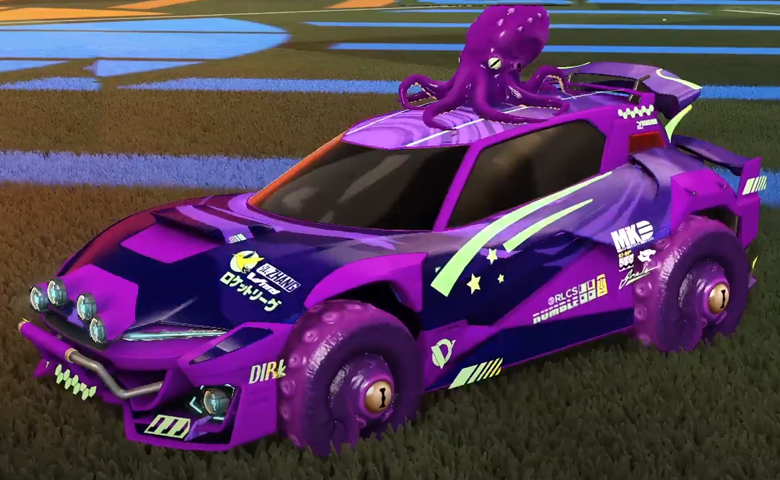 Rocket league Mudcat GXT Purple design with Cephalo,Storm Watch