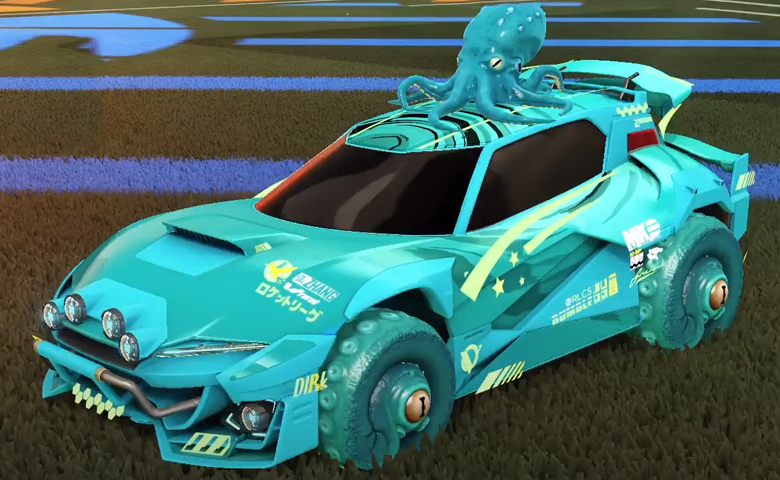 Rocket league Mudcat GXT Sky Blue design with Cephalo,Storm Watch