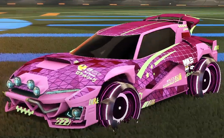 Rocket league Mudcat GXT Pink design with Irradiator,Trigon