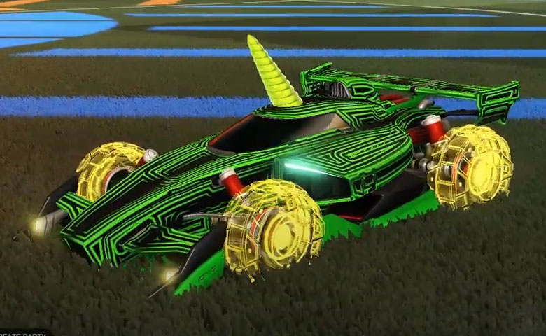 Rocket league Animus GP Forest Green design with Rocket Forge III,Labyrinth,Unicorn