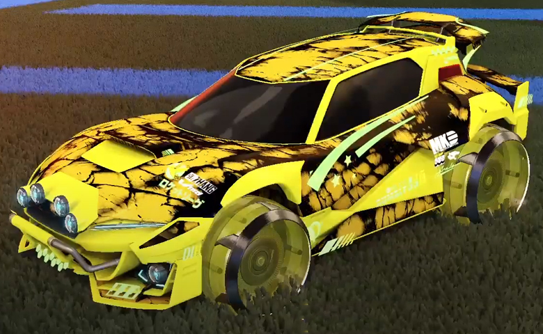 Rocket league Mudcat GXT Saffron design with Irradiator,Biomass