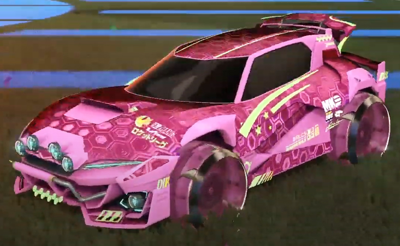 Rocket league Mudcat GXT Pink design with Irradiator,Hexed