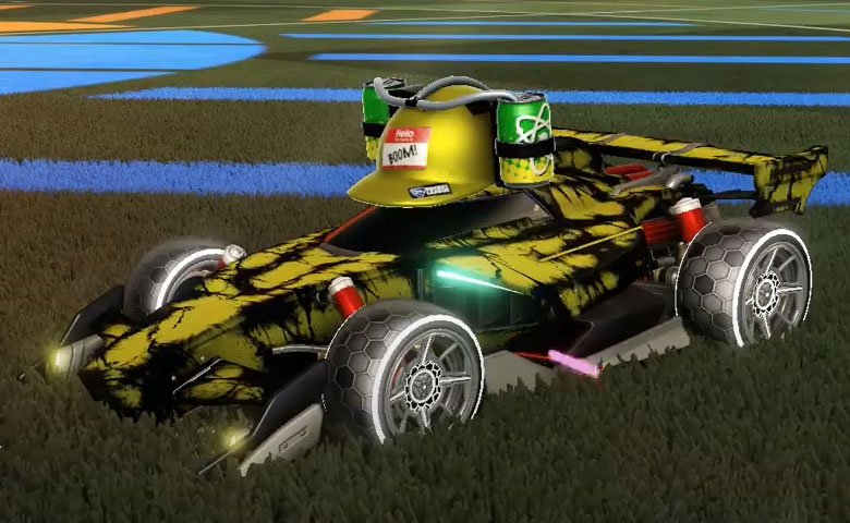 Rocket league Animus GP Grey design with Apex,Biomass,Drink Helmet