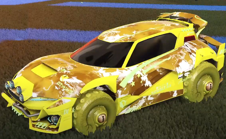 Rocket league Mudcat GXT Saffron design with Cephalo,Fire God