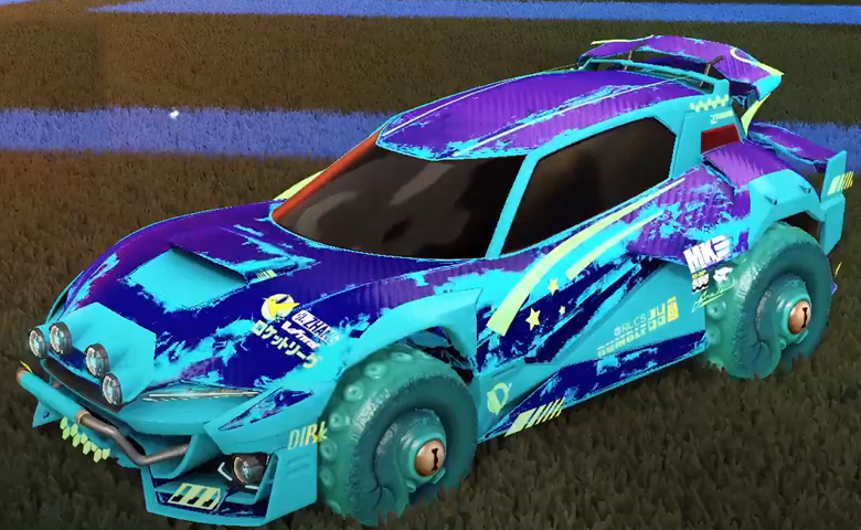 Rocket league Mudcat GXT Sky Blue design with Cephalo,Heatwave