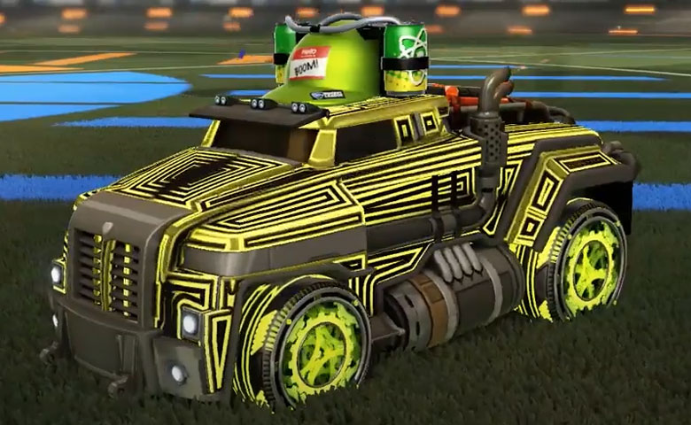 Rocket league Road Hog XL design with Sprocket,Labyrinth,Drink Helmet