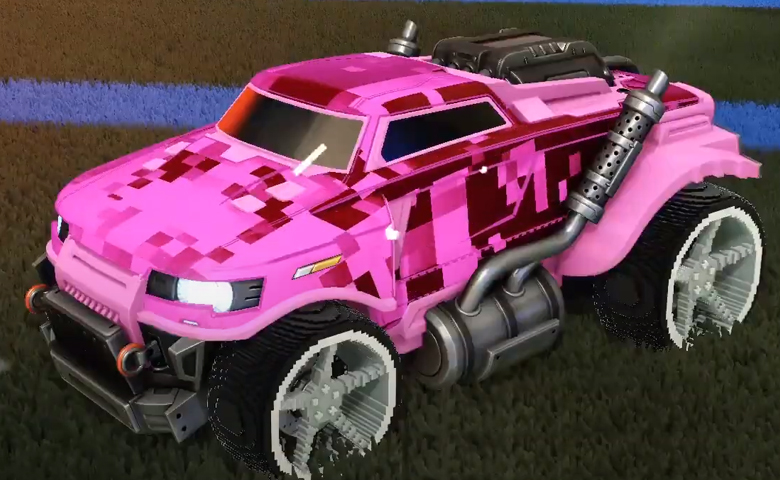 Rocket league Road Hog  Pink design with Low-Poly,Parallax