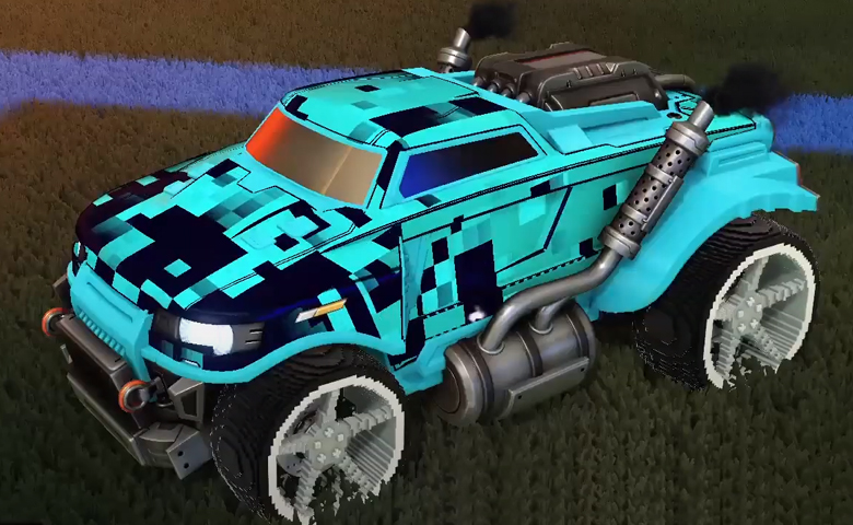 Rocket league Road Hog Sky Blue design with Low-Poly,Parallax