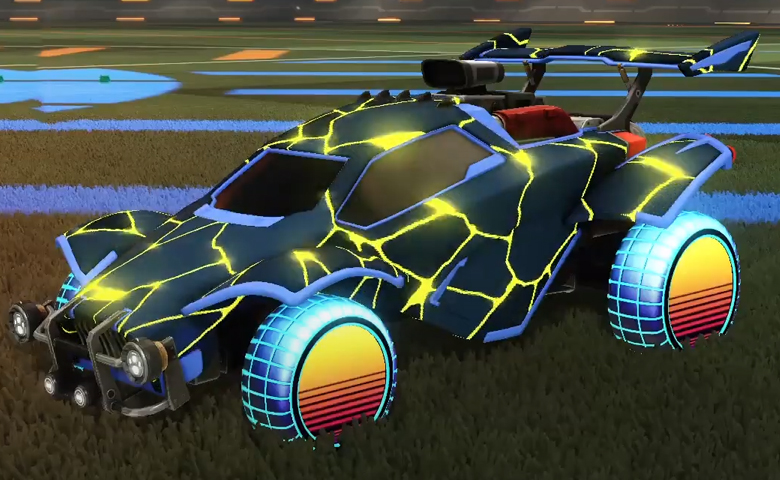 Rocket league Octane Cobalt design with Sunset 1986,Magma