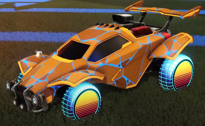 Rocket league Octane Orange design with Sunset 1986,Magma