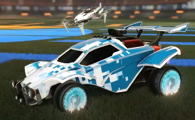 Rocket league Octane Titanium White design with Equalizer,Parallax,Drone III