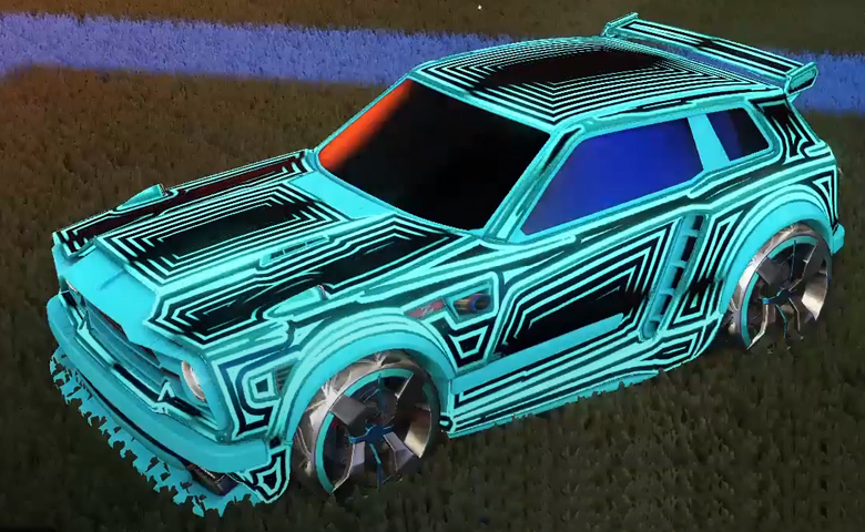 Rocket league Fennec Sky Blue design with Blender,Labyrinth