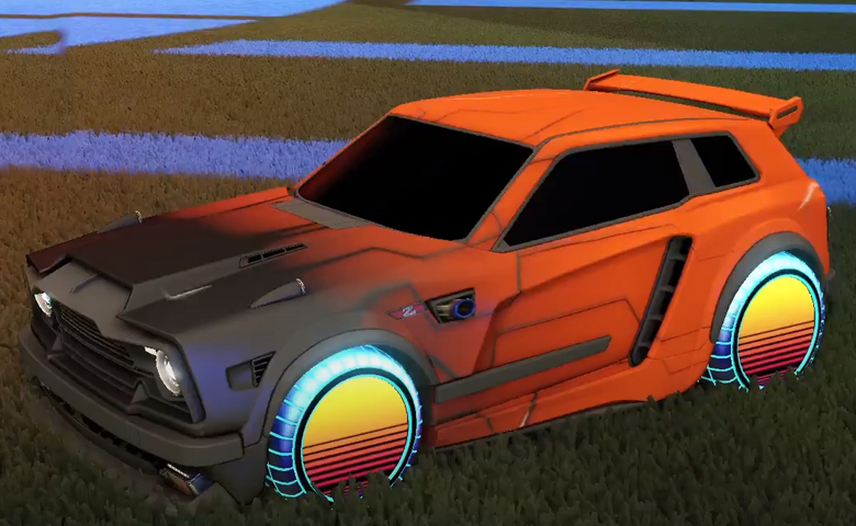 Rocket league Fennec design with Sunset 1986,Mainframe