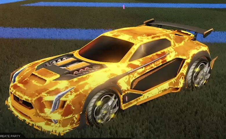 Rocket league Maverick GXT Orange design with Draco,Fire God