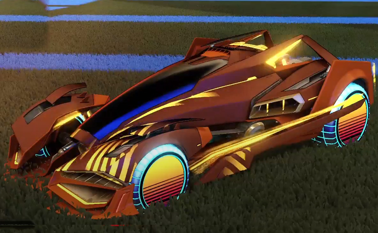 Rocket league Artemis GXT Burnt Sienna design with Sunset 1986,Streamline