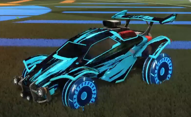 Rocket league Octane Sky Blue design with Asik,Streak Wave