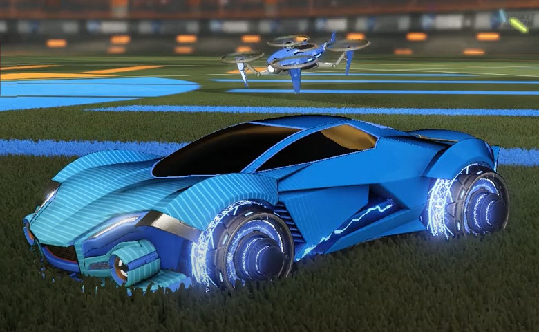 Rocket league Werewolf Cobalt design with Capacitor IV,Future Shock,Drone III