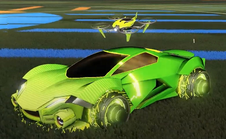Rocket league Werewolf Lime design with Capacitor IV,Future Shock,Drone III