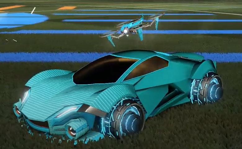 Rocket league Werewolf Sky Blue design with Capacitor IV,Future Shock,Drone III