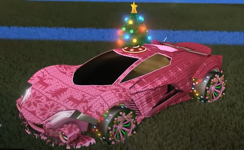 Rocket league Werewolf Pink design with Christmas Wreath,Winter Storm,Cold Sweater,Christmas Tree