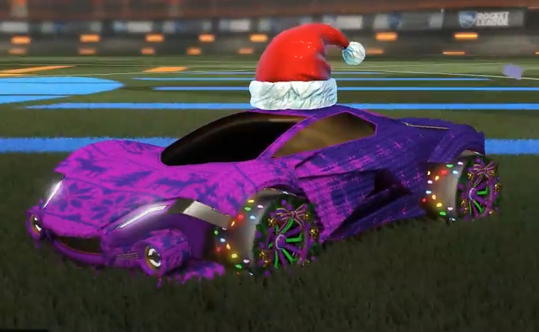 Rocket league Werewolf Purple design with Christmas Wreath,Winter Storm,Cold Sweater,Santa
