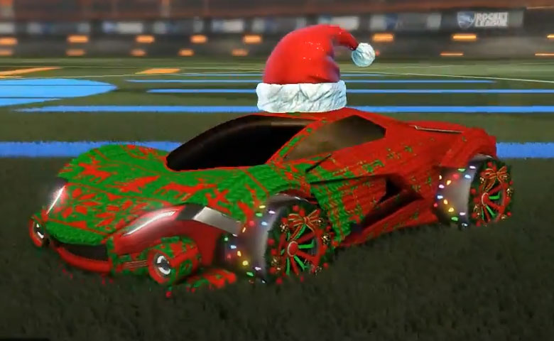 Rocket league Werewolf Crimson design with Christmas Wreath,Winter Storm,Cold Sweater,Santa