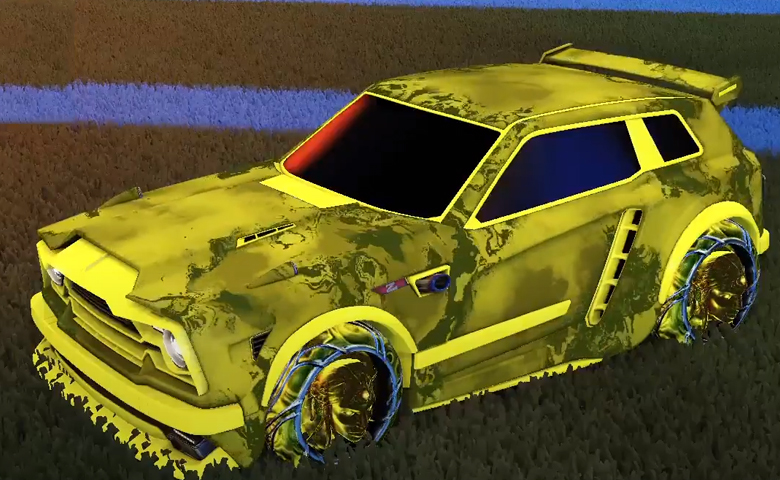 Rocket league Fennec Saffron design with Ved-ava II,Fire God