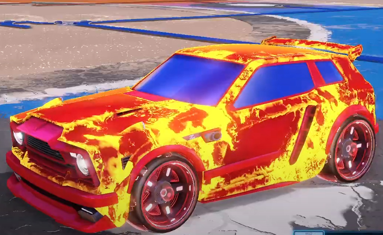 Rocket league Fennec Crimson design with Zefram,Fire God