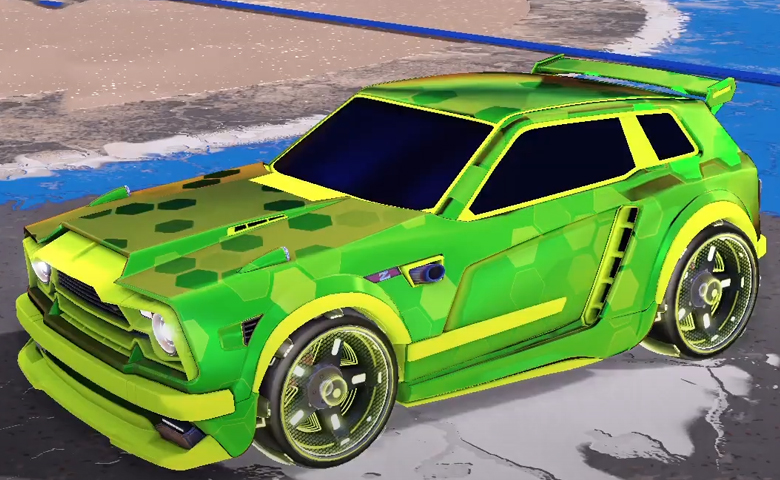 Rocket league Fennec Lime design with Zefram,Hex Tide