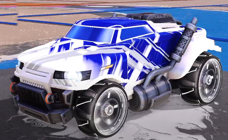 Rocket league Road Hog Titanium White design with Zefram,Slipstream