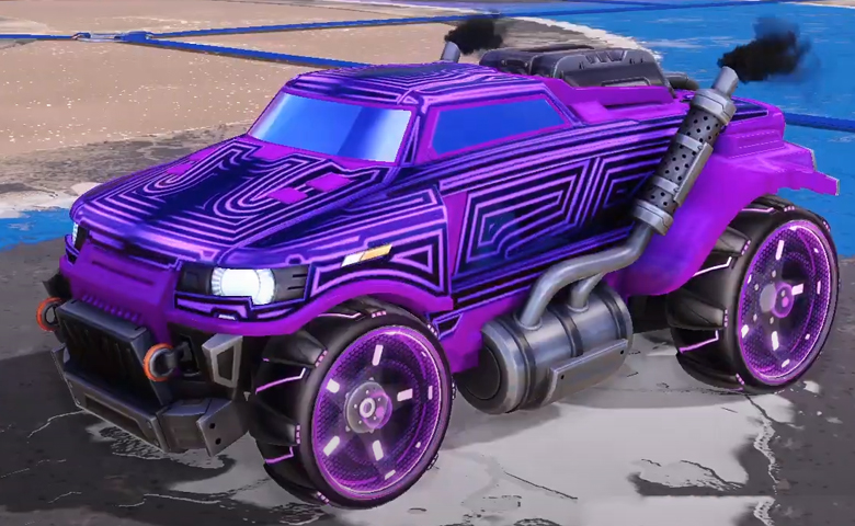 Rocket league Road Hog Purple design with Zefram,Labyrinth