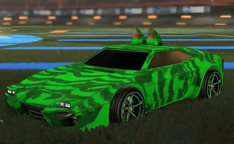 Rocket league Imperator DT5 Forest Green design with FSL,Tora,Wildcat Ears