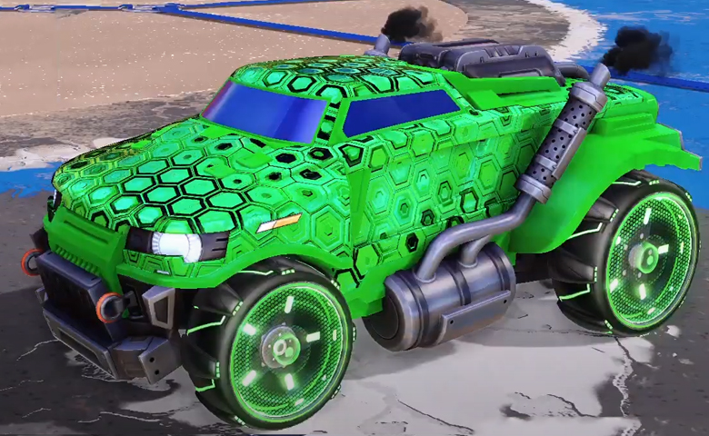 Rocket league Road Hog Forest Green design with Zefram,Hexed