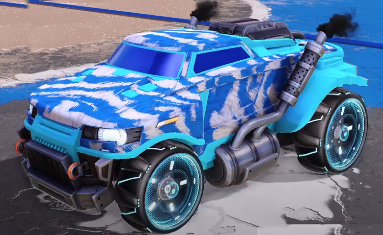 Rocket league Road Hog Sky Blue design with Zefram,Tora