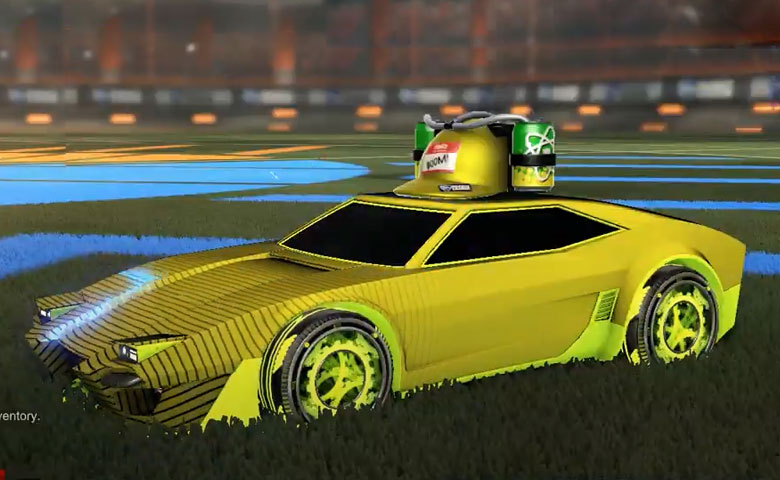 Rocket league Imperator DT5 Lime design with Sprocket,Future Shock,Drink Helmet